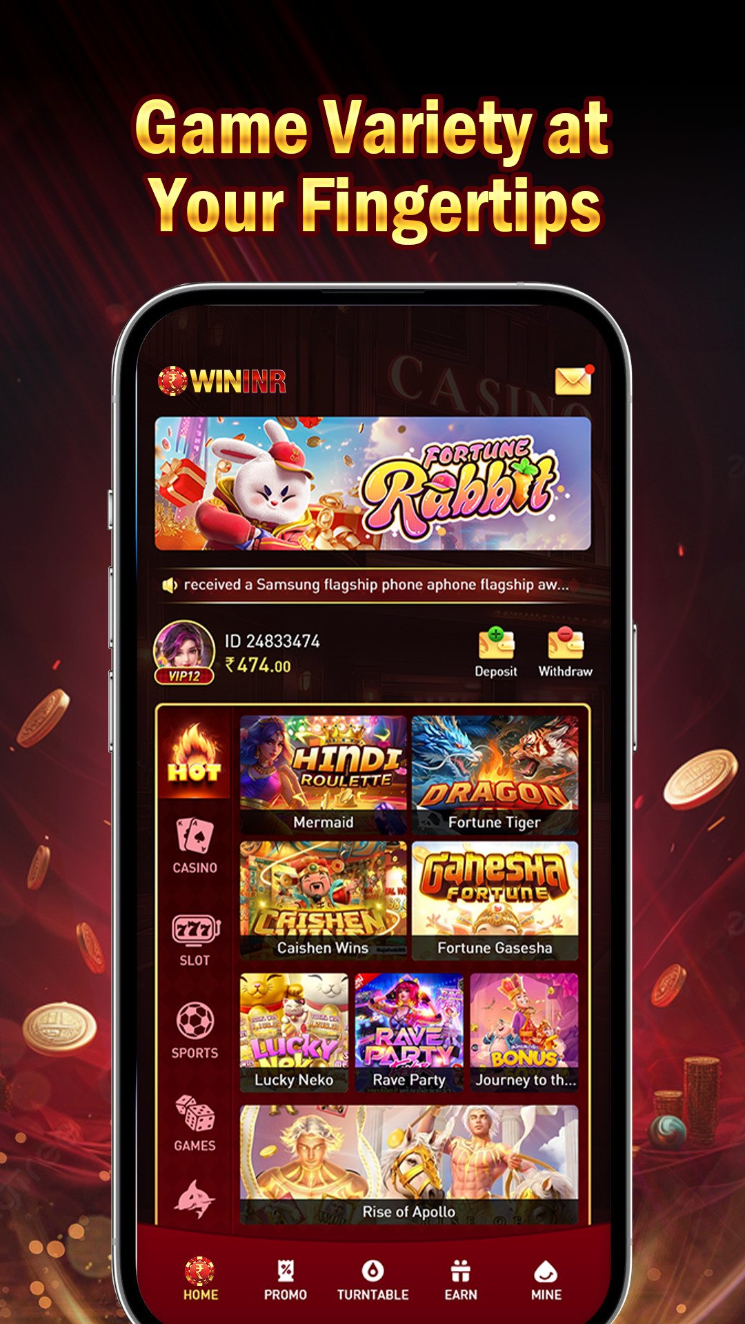 Wininr APK – Download & Get 100% Free Cash Bonus 3